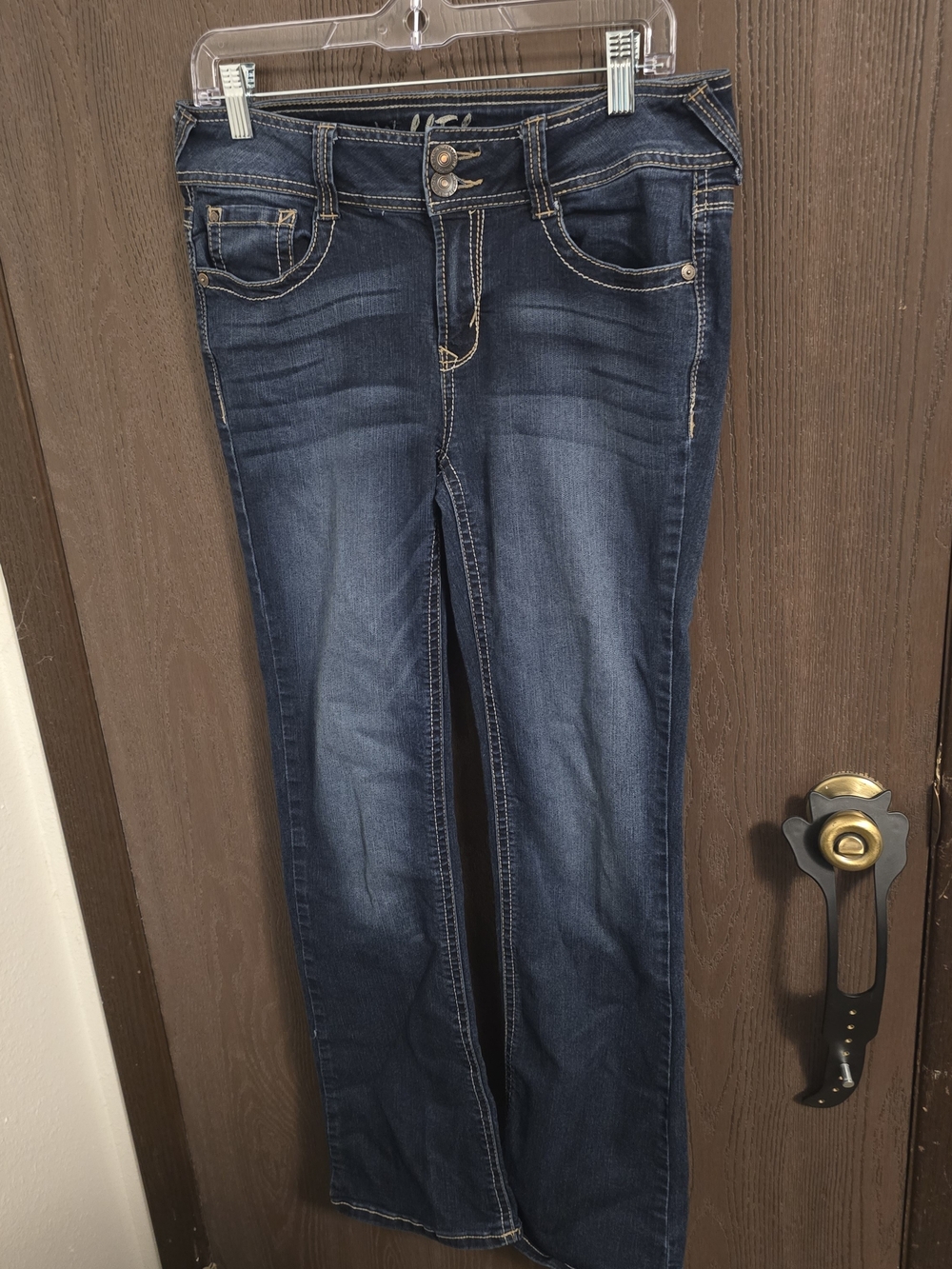 Wallflower Dark Blue Flare Jeans with Contrast Stitching